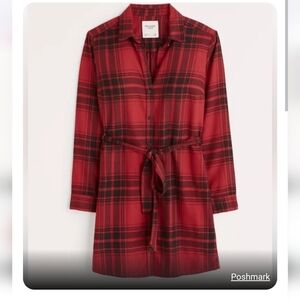 Abercrombie and Fitch Red Plaid Flannel size Medium